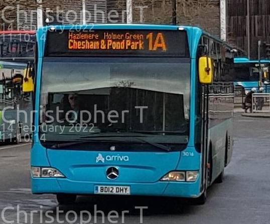 Image of Arriva Beds & Bucks vehicle 3016. Taken by Katherine T at 11:10:14 on 2022.02.14
