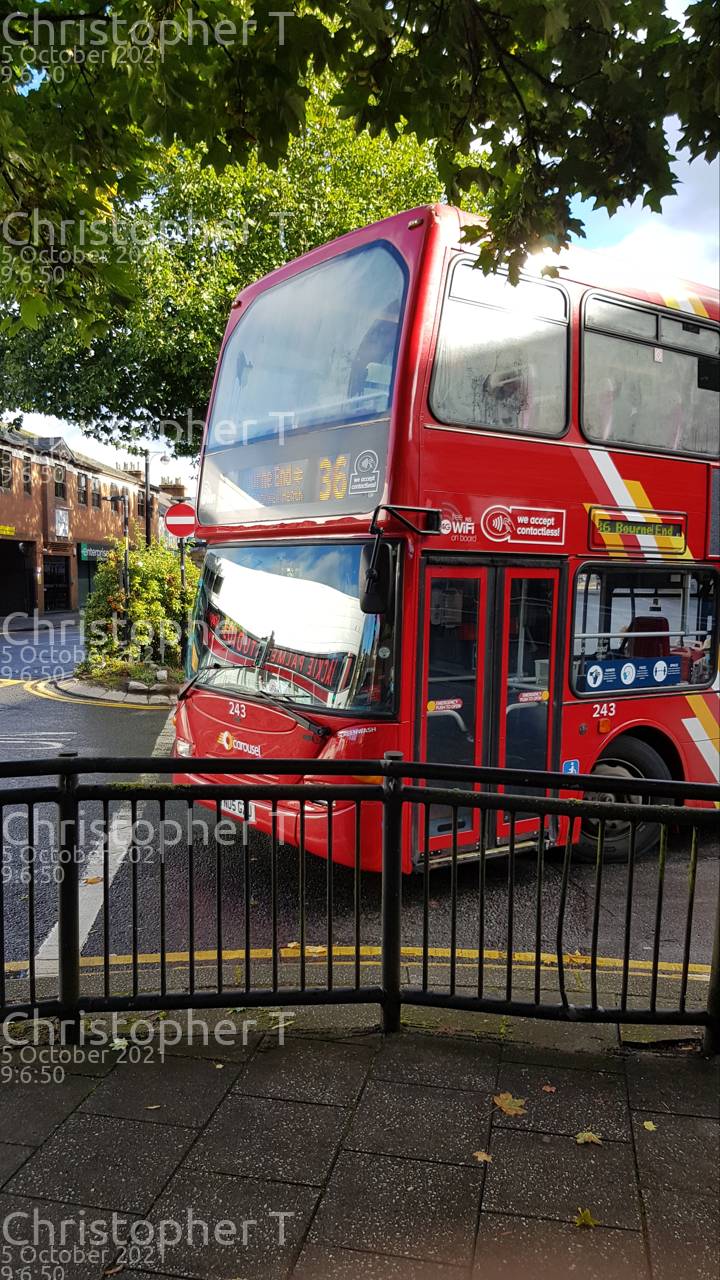 Image of Carousel Buses vehicle 243. Taken by Katherine T at 09:06:50 on 2021.10.05