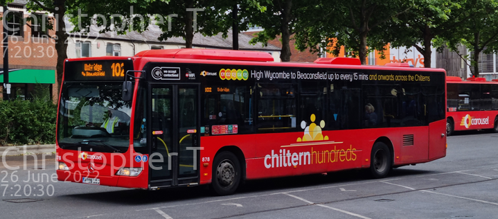 Image of Carousel Buses vehicle 878. Taken by Katherine T at 07:20:30 on 2022.06.26