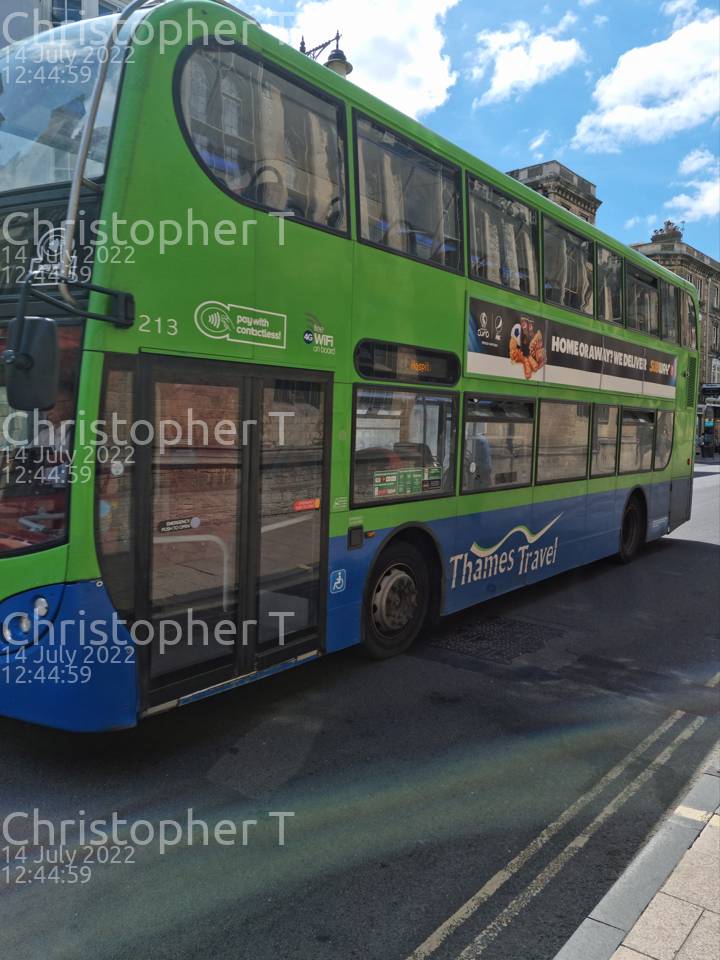Image of Thames Travel vehicle 213. Taken by Katherine T at 12:44:59 on 2022.07.14