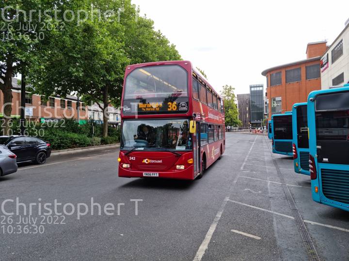 Image of Carousel Buses vehicle 242. Taken by Katherine T at 10:36:30 on 2022.07.26
