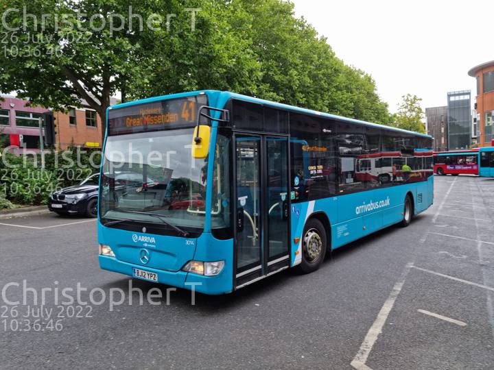 Image of Arriva Beds & Bucks vehicle 3014. Taken by Katherine T at 10:36:46 on 2022.07.26