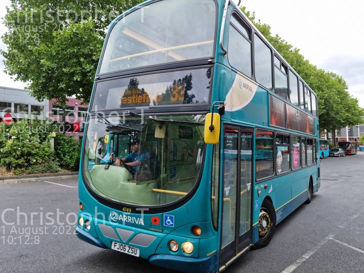 Image of Arriva Beds & Bucks vehicle 4749. Taken by Katherine T at 10:12:08 on 2022.08.01