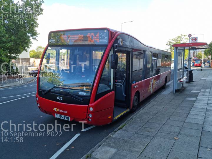 Image of Carousel Buses vehicle 432. Taken by Katherine T at 14:01:58 on 2022.09.10