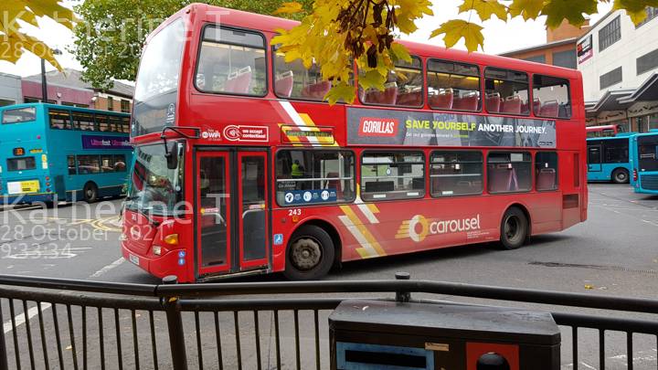 Image of Carousel Buses vehicle 243. Taken by Katherine T at 09:33:34 on 2021.10.28