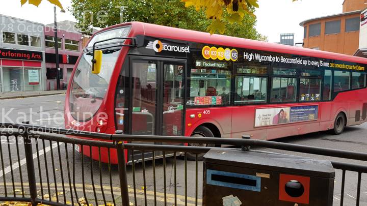 Image of Carousel Buses vehicle 405. Taken by Katherine T at 09:33:57 on 2021.10.28