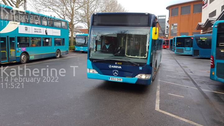 Image of Arriva Beds & Bucks vehicle 3032. Taken by Katherine T at 11:05:21 on 2022.02.14