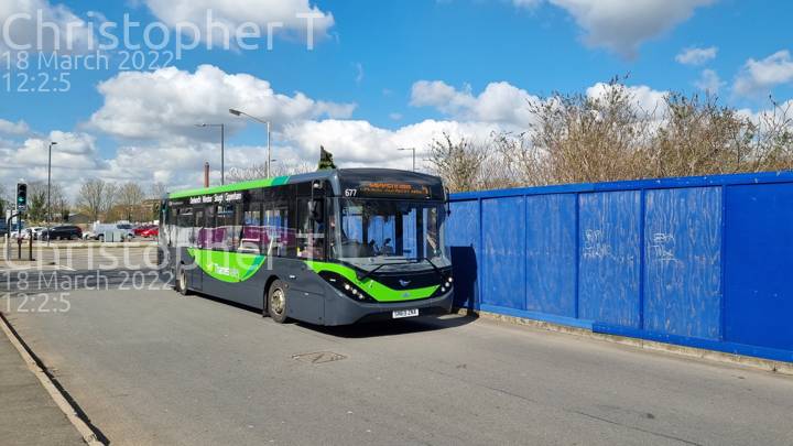 Image of Thames Valley Buses vehicle 677. Taken by Katherine T at 12:02:05 on 2022.03.18