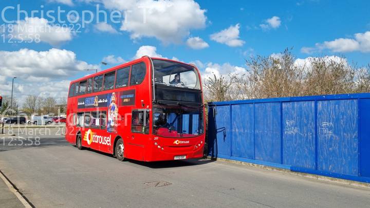 Image of Carousel Buses vehicle 217. Taken by Katherine T at 12:05:58 on 2022.03.18