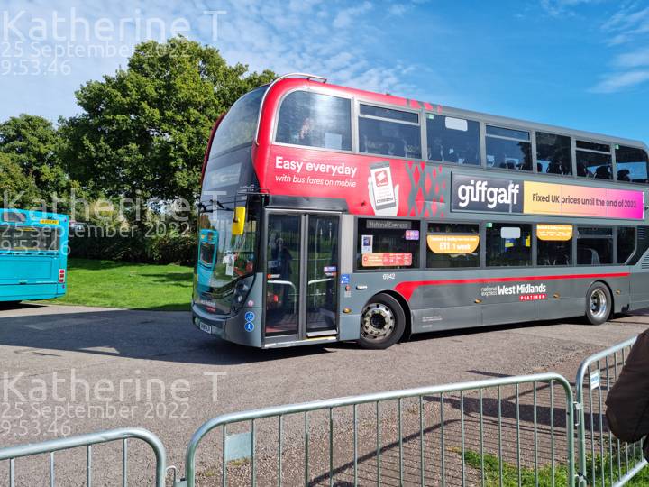 Image of National Express West Midlands vehicle 6942. Taken by Katherine T at 09:53:46 on 2022.09.25