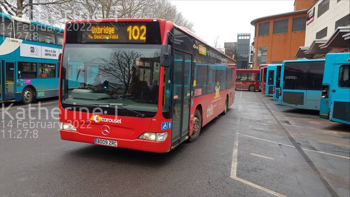 Image of Carousel Buses vehicle 876. Taken by Katherine T at 11:27:08 on 2022.02.14