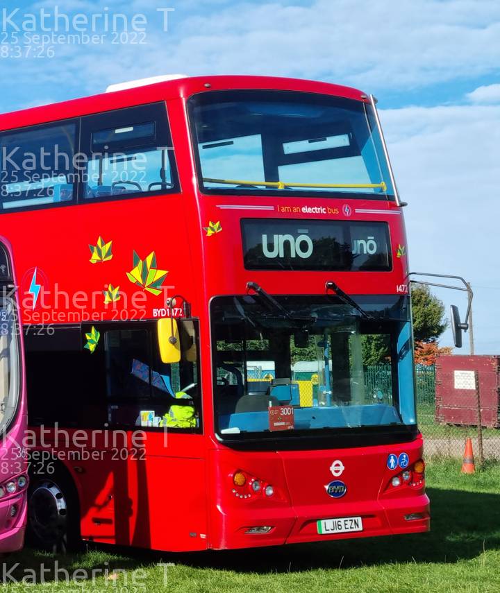 Image of Uno Buses vehicle BYD1472. Taken by Katherine T at 08:37:26 on 2022.09.25