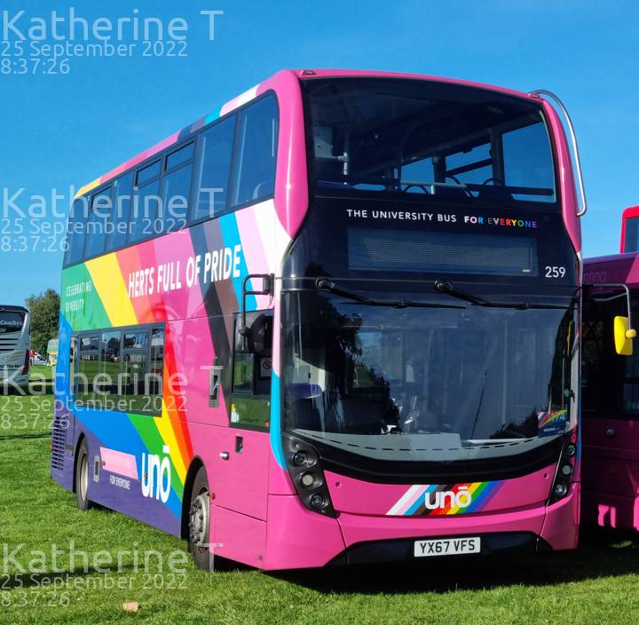 Image of Uno Buses vehicle 259. Taken by Katherine T at 08:37:26 on 2022.09.25