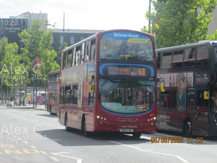 Image of National Express West Midlands vehicle 5504. Taken by Alex C at 10:23:11 on 2022.08.06