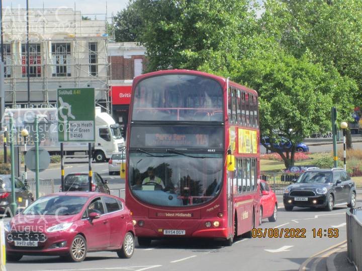 Image of National Express West Midlands vehicle 4643. Taken by Alex C at 13:53:33 on 2022.08.05
