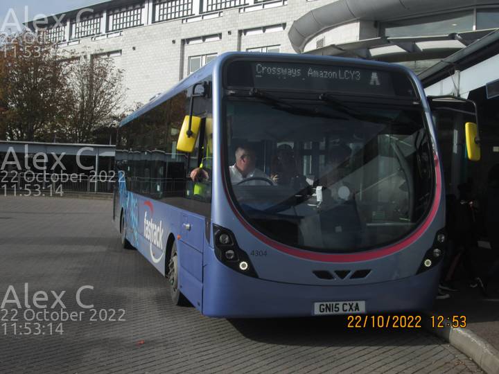 Image of Arriva Kent Thameside vehicle 4304. Taken by Alex C at 11:53:14 on 2022.10.22