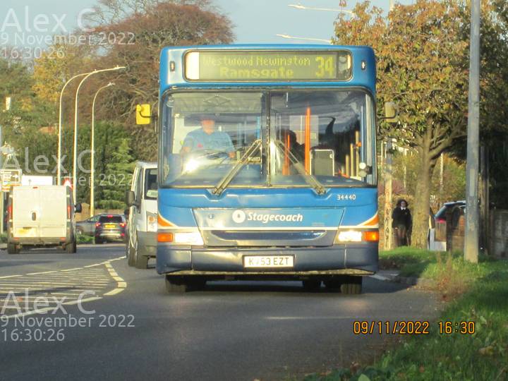 Image of Stagecoach South East vehicle 34440. Taken by Alex C at 16:30:26 on 2022.11.09