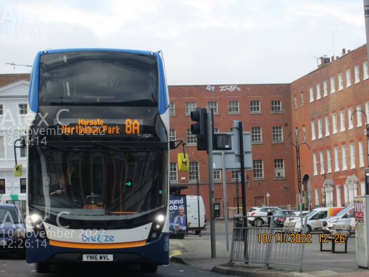 Image of Stagecoach South East vehicle 15271. Taken by Alex C at 12:26:14 on 2022.11.10