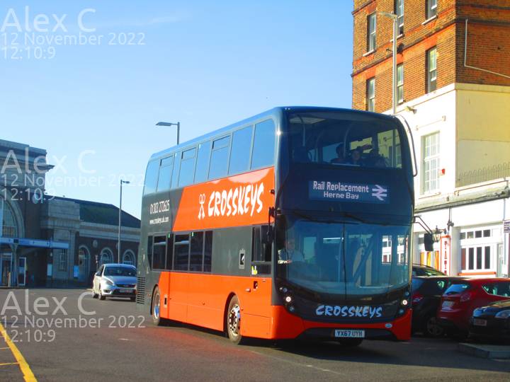 Image of Crosskeys Coaches vehicle YX67UYH. Taken by Alex C at 12:10:09 on 2022.11.12