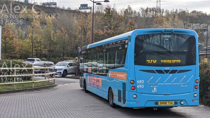 Image of Arriva Kent Thameside vehicle 4329. Taken by Alex C at 12:06:36 on 2022.11.26