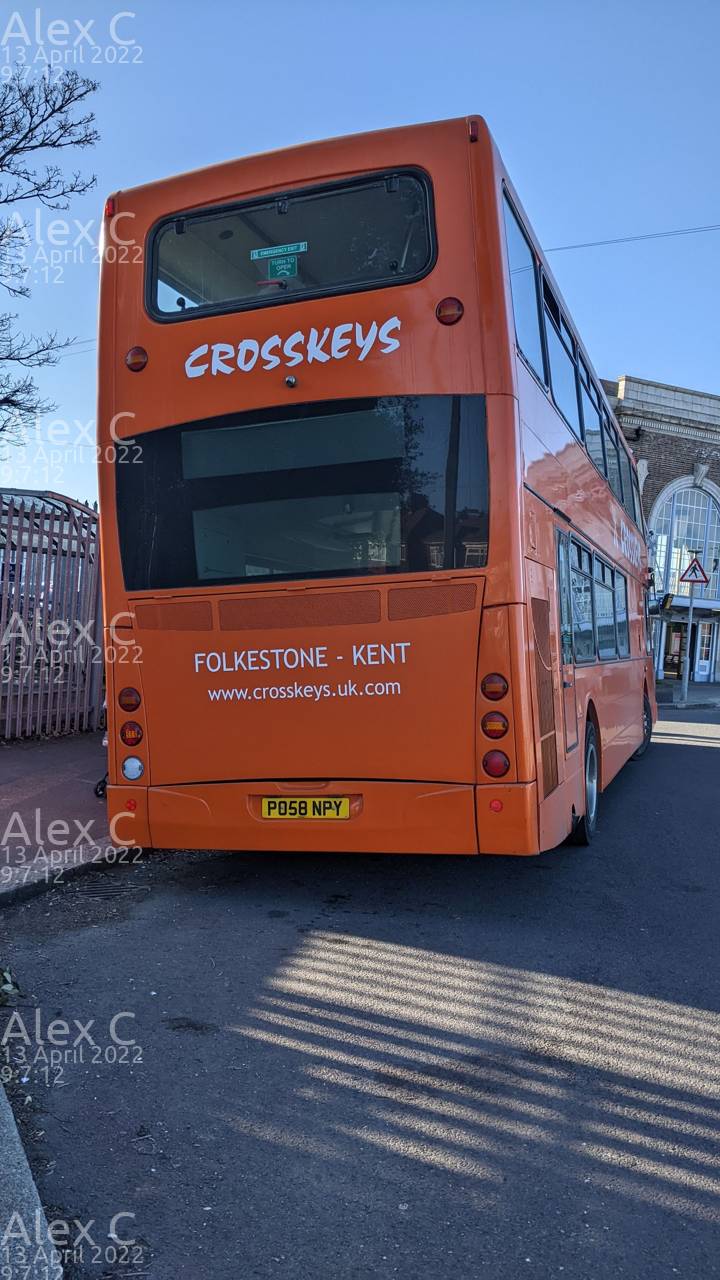 Image of Crosskeys Coaches vehicle PO58NPY. Taken by Alex C at 09:07:12 on 2022.04.13
