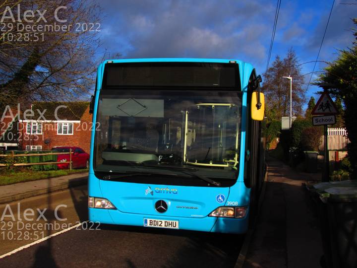 Image of Arriva Kent and Surrey vehicle 3908. Taken by Alex C at 10:28:51 on 2022.12.29