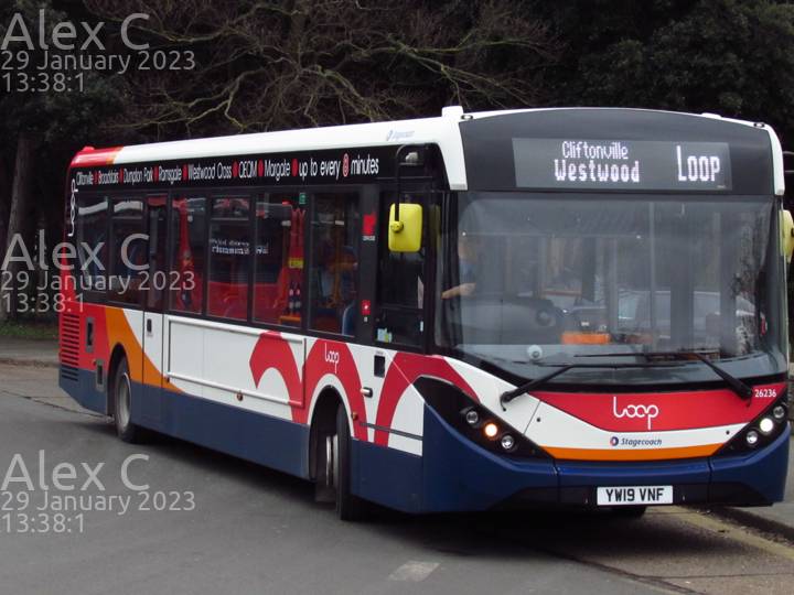 Image of Stagecoach South East vehicle 26236. Taken by Alex C at 13:38:01 on 2023.01.29