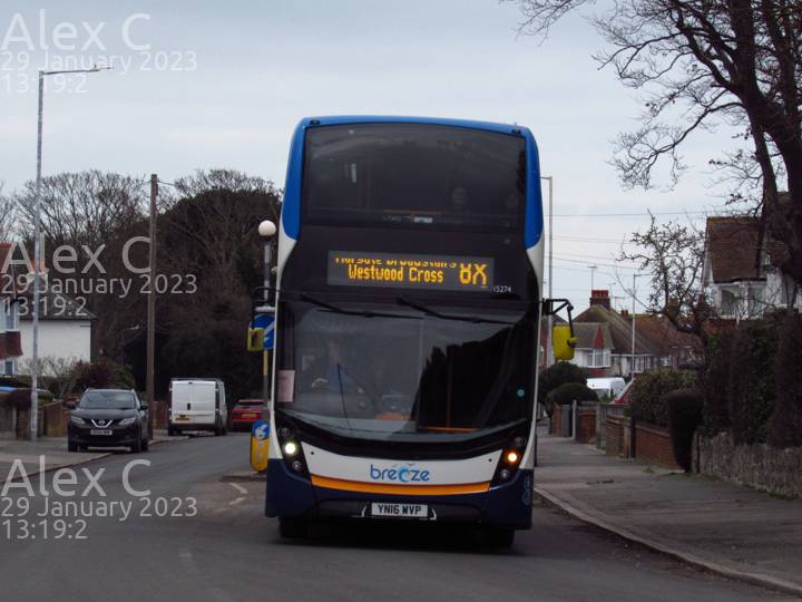 Image of Stagecoach South East vehicle 15274. Taken by Alex C at 13:19:02 on 2023.01.29