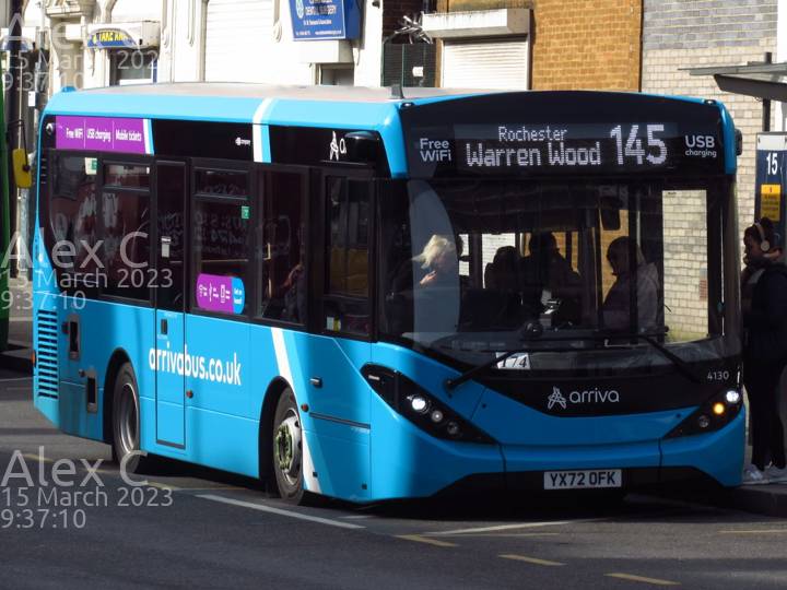Image of Arriva Kent and Surrey vehicle 4130. Taken by Alex C at 09:37:10 on 2023.03.15