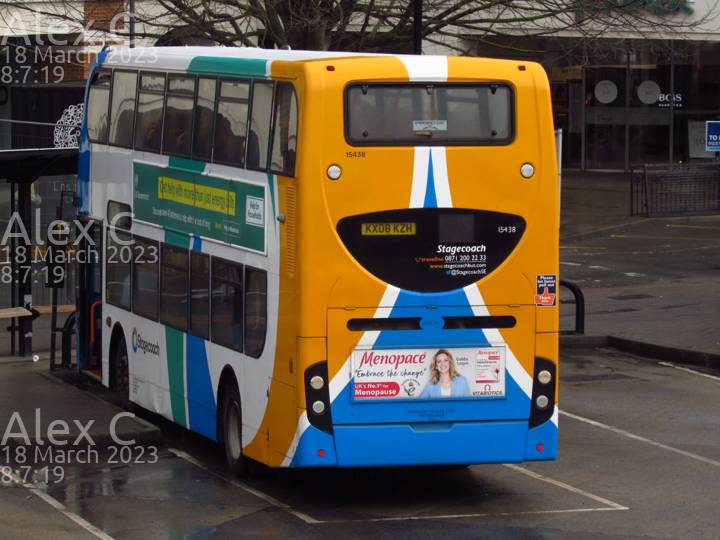 Image of Stagecoach South East vehicle 15438. Taken by Alex C at 08:07:19 on 2023.03.18