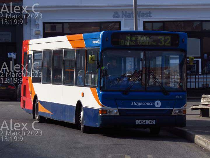 Image of Stagecoach South East vehicle 34649. Taken by Alex C at 13:19:09 on 2023.03.02