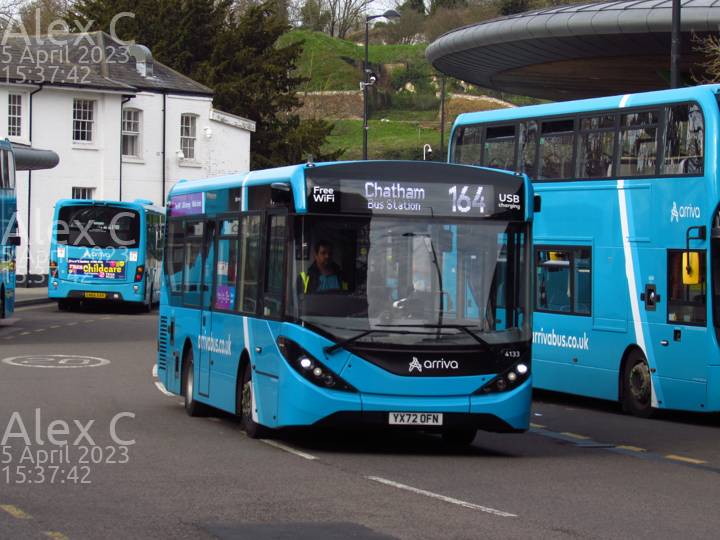 Image of Arriva Kent and Surrey vehicle 4133. Taken by Alex C at 15:37:42 on 2023.04.05