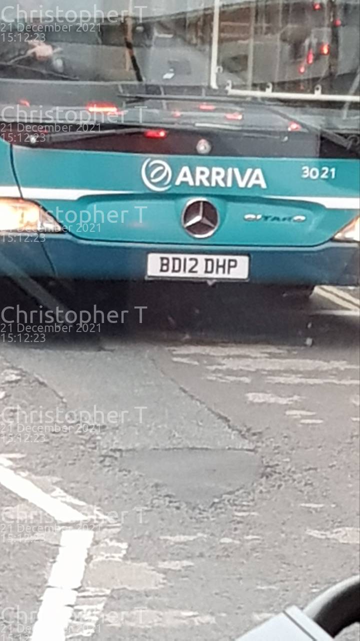 Image of Arriva Beds & Bucks vehicle 3021. Taken by Katherine T at 15:12:23 on 2021.12.21