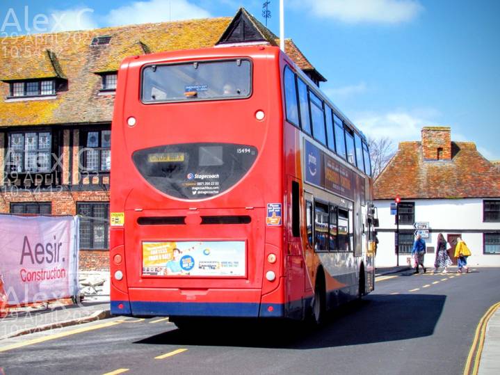 Image of Stagecoach South East vehicle 15494. Taken by Alex C at 10:54:12 on 2023.04.29