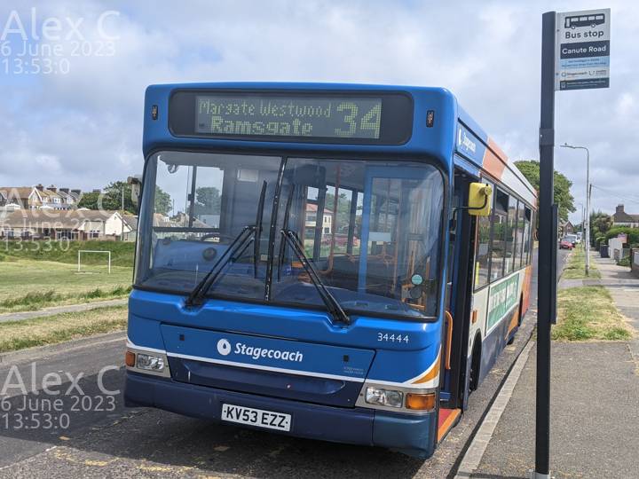 Image of Stagecoach South East vehicle 34444. Taken by Alex C at 13:53:00 on 2023.06.06