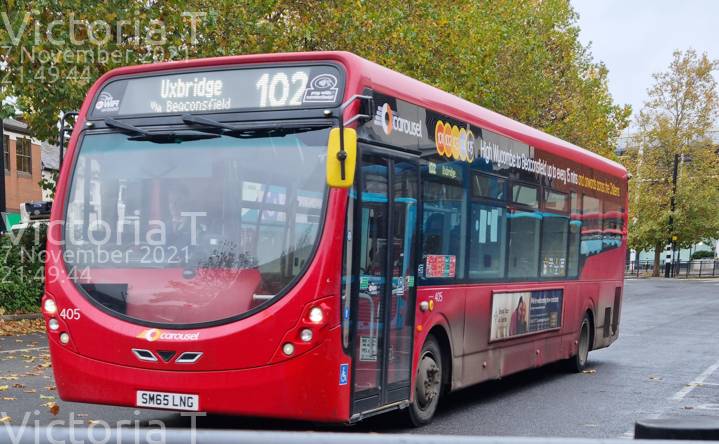 Image of Carousel Buses vehicle 405. Taken by Victoria T at 21:49:44 on 2021.11.07