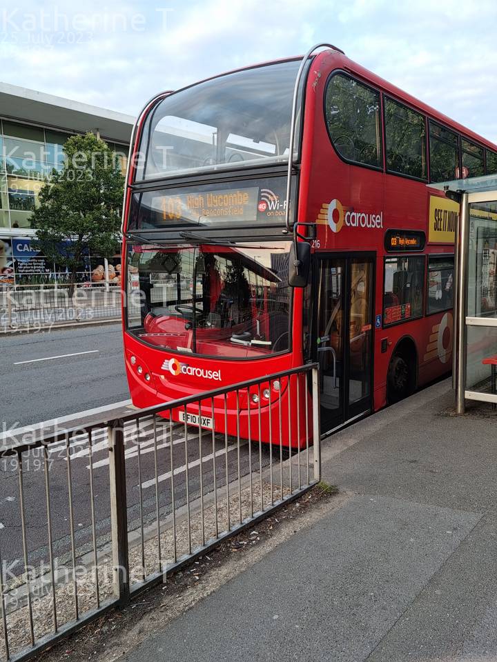 Image of Carousel Buses vehicle 216. Taken by Katherine T at 19:19:07 on 2023.07.25