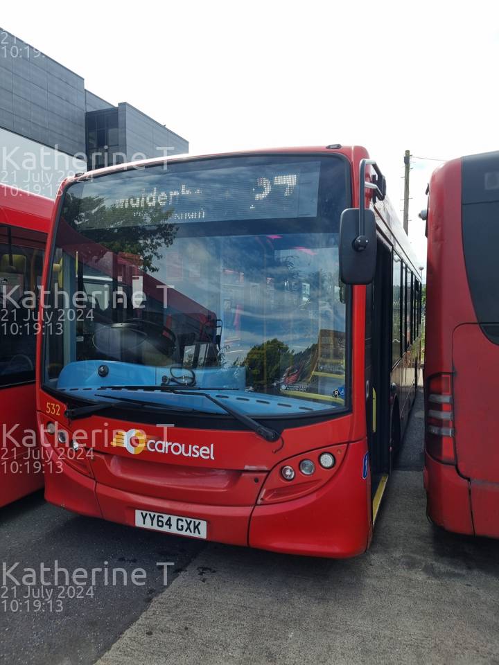 Image of Carousel Buses vehicle 532. Taken by Katherine T at 10:19:13 on 2024.07.21
