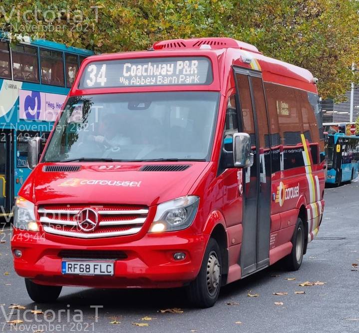 Image of Carousel Buses vehicle 977. Taken by Victoria T at 21:49:44 on 2021.11.07