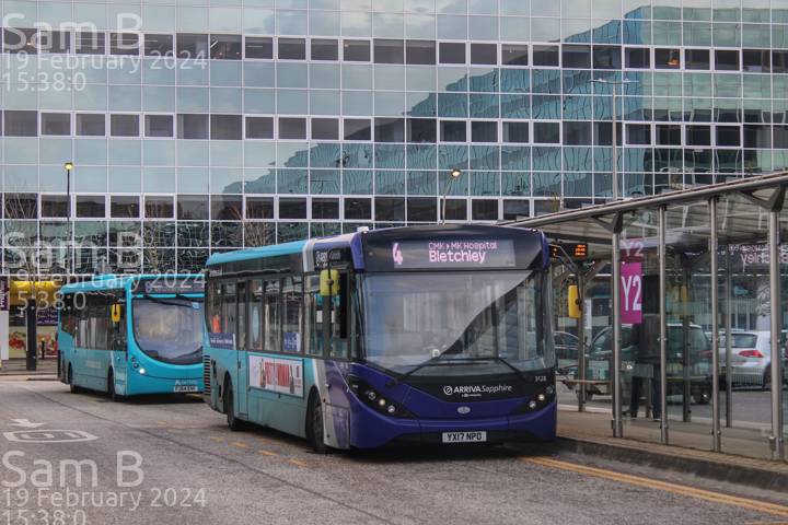 Image of Arriva Beds & Bucks vehicle 3128. Taken by Sam B at 15:38:00 on 2024.02.19