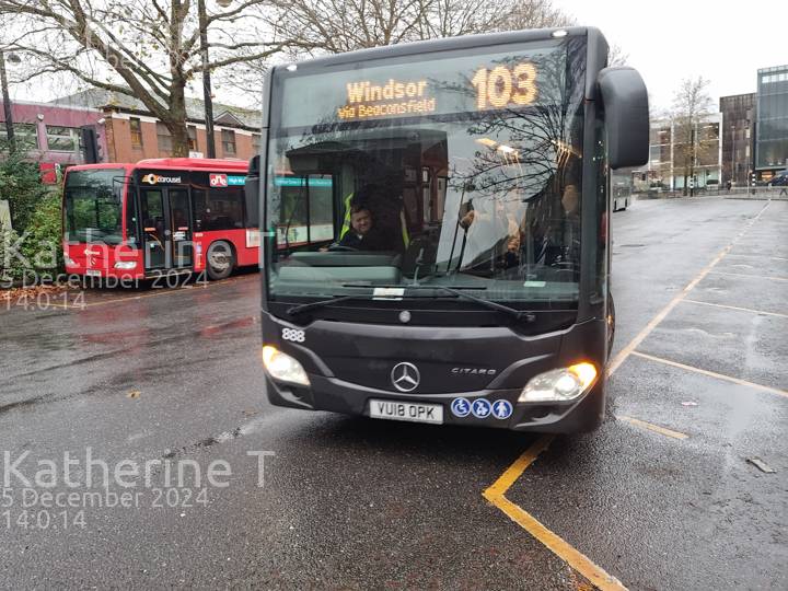 Image of Carousel Buses vehicle 888. Taken by Katherine T at 14:00:14 on 2024.12.05