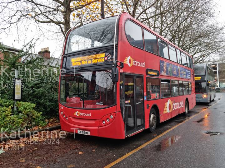 Image of Carousel Buses vehicle 218. Taken by Katherine T at 14:02:19 on 2024.12.05