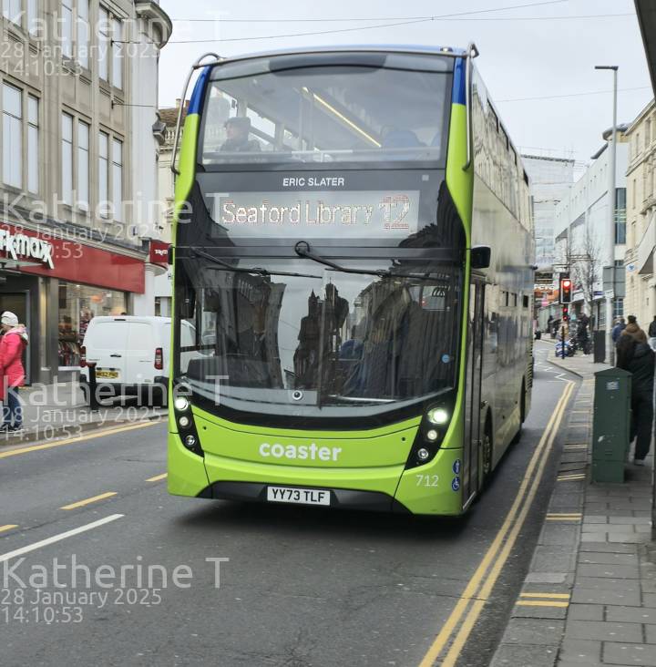 Image of Brighton & Hove vehicle 712. Taken by Katherine T at 14:10:53 on 2025.01.28