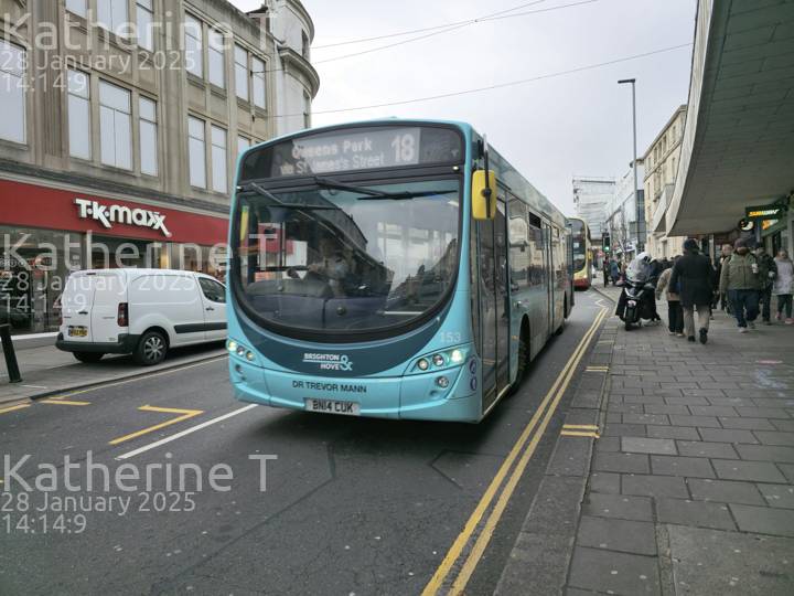 Image of Brighton & Hove vehicle 153. Taken by Katherine T at 14:14:09 on 2025.01.28