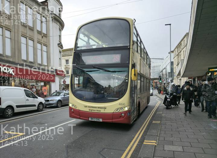 Image of Brighton & Hove vehicle 466. Taken by Katherine T at 14:14:13 on 2025.01.28