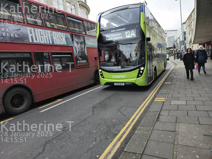 Image of Brighton & Hove vehicle 728. Taken by Katherine T at 14:15:51 on 2025.01.28