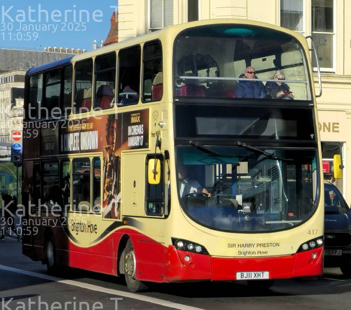 Image of Brighton & Hove vehicle 417. Taken by Katherine T at 11:00:59 on 2025.01.30