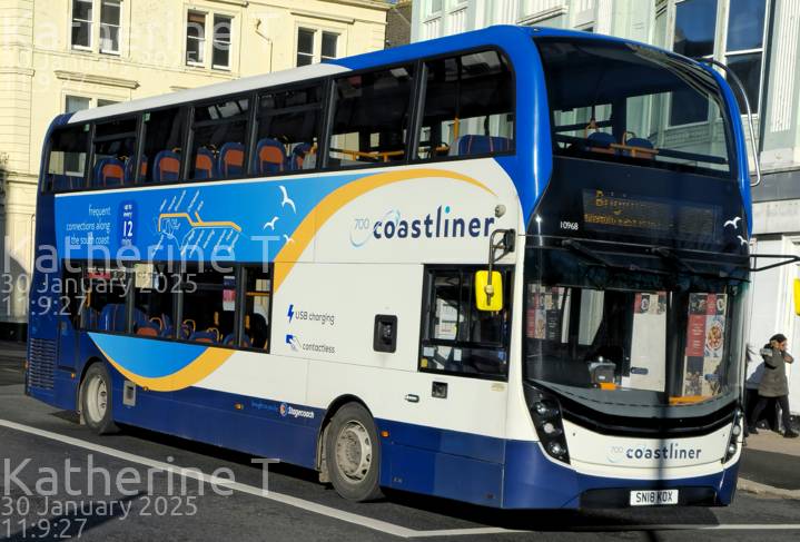 Image of Stagecoach South vehicle 10968. Taken by Katherine T at 11:09:27 on 2025.01.30