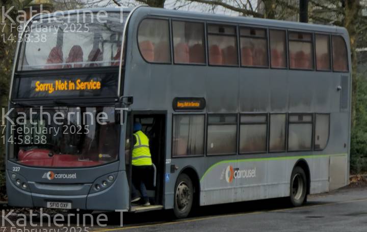 Image of Carousel Buses vehicle 227. Taken by Katherine T at 14:58:38 on 2025.02.07