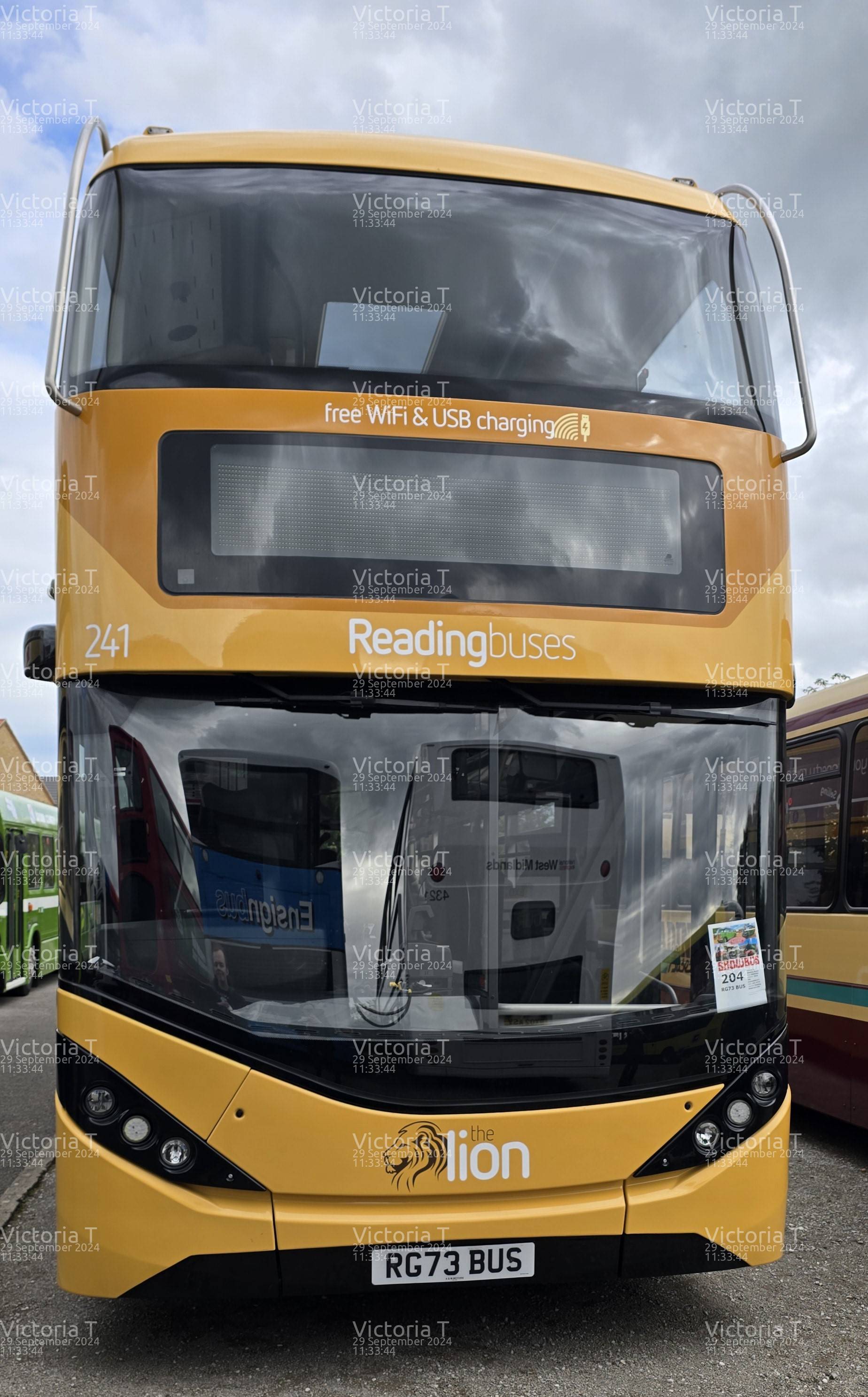 Picture of  vehicle RG73BUS. Taken by 'Victoria T' in September 2024. Image sourced from BBF Images.